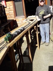 Tom and Glenis in their garden